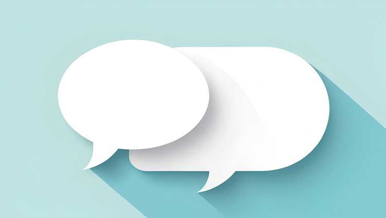 Speech bubbles representing clear, heartfelt communication—symbolizing how simple, sincere messaging inspires generosity and donor response