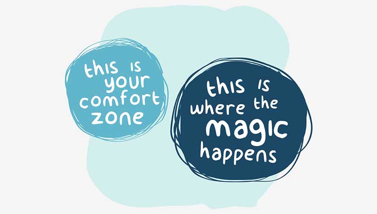 Two bubbles - this is your comfort zone, this is where magic happens