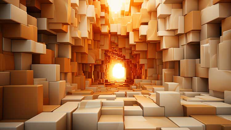 Blocks and sunlight depicting paradigm.