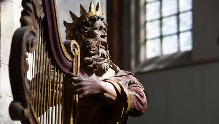 King David playing the harp