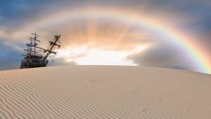 An image of a ship in the desert seimilar to The $117 Million Bequest Mirage.