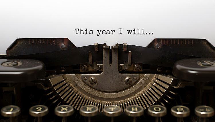 Perfect! I've added the image with: Alt text: "Vintage typewriter with text 'This year I will...' symbolizing the promise to finally write a will