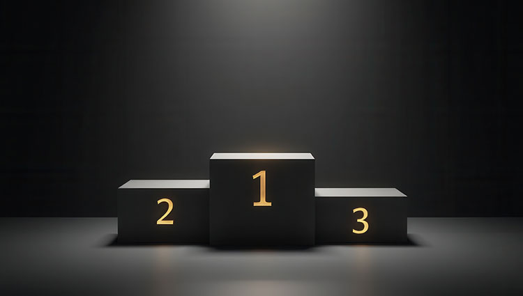 Ranked podium with 1, 2, and 3 positions representing the top 1% of nonprofits.